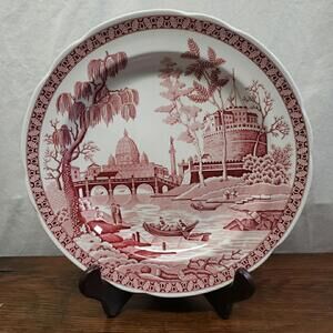 Spode Georgian "Rome" Dinner Plate Cranberry Pink Red 10.25" England
